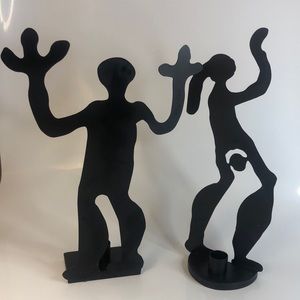 Rare large set of vintage Anna Efverlund Ikea Häll candle holders - male-female